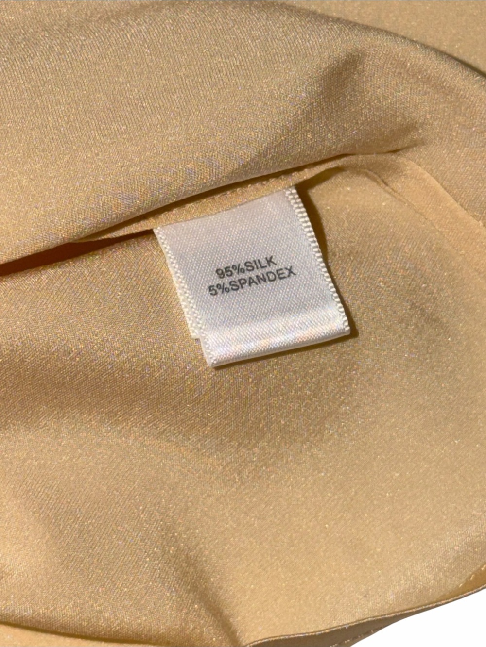 St. John Liquid Silk Asymmetric Top One Shoulder
Blouse Champagne Gold Sz 6 - Picture 14 of 15